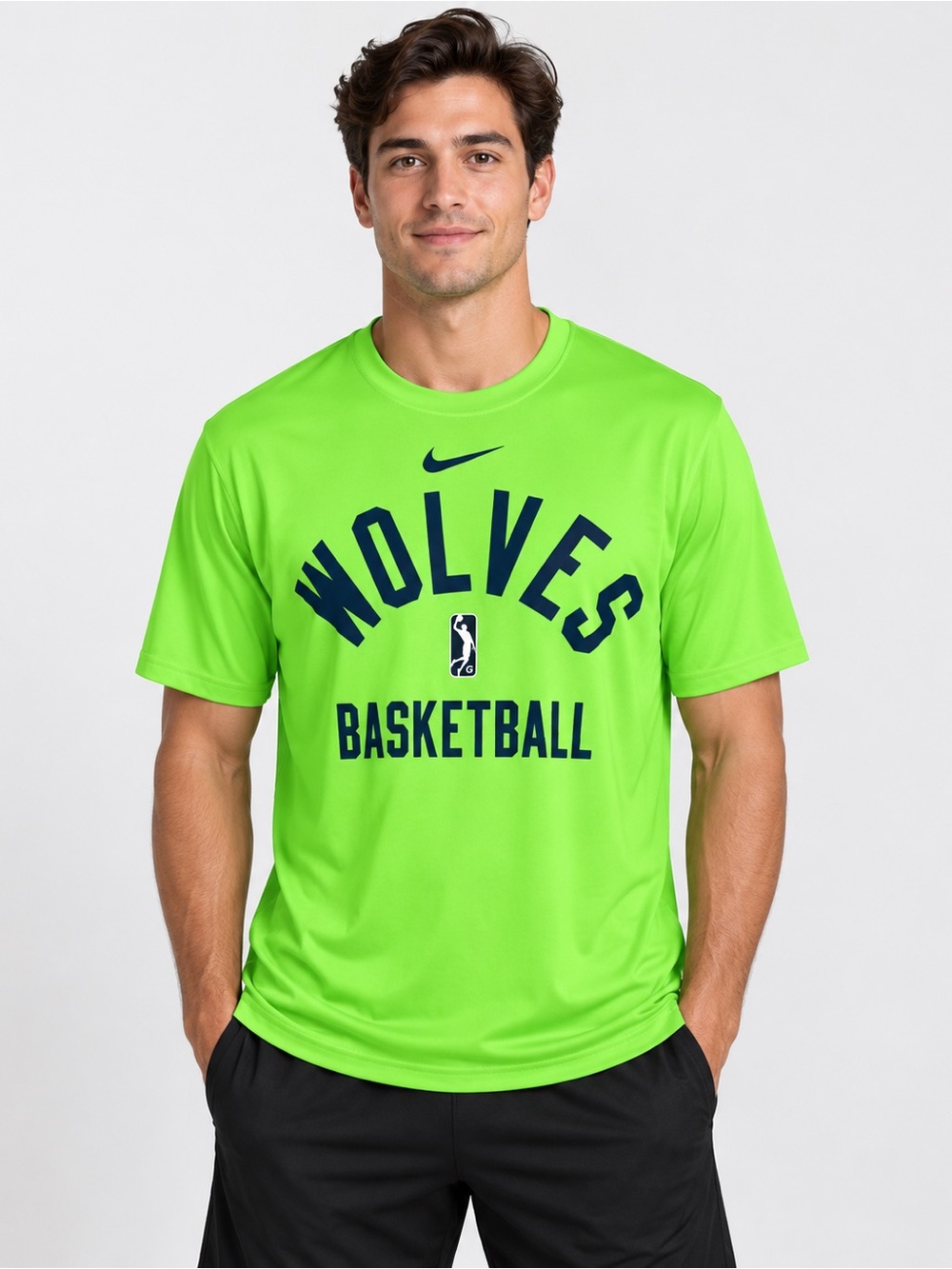 Nike Minnesota Timberwolves Dri-FIT Basketball T-Shirt Men’s Large Neon Green NW